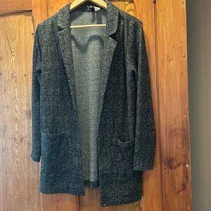 Soft Grey Open Blazer Cardigan With Pockets Size Medium